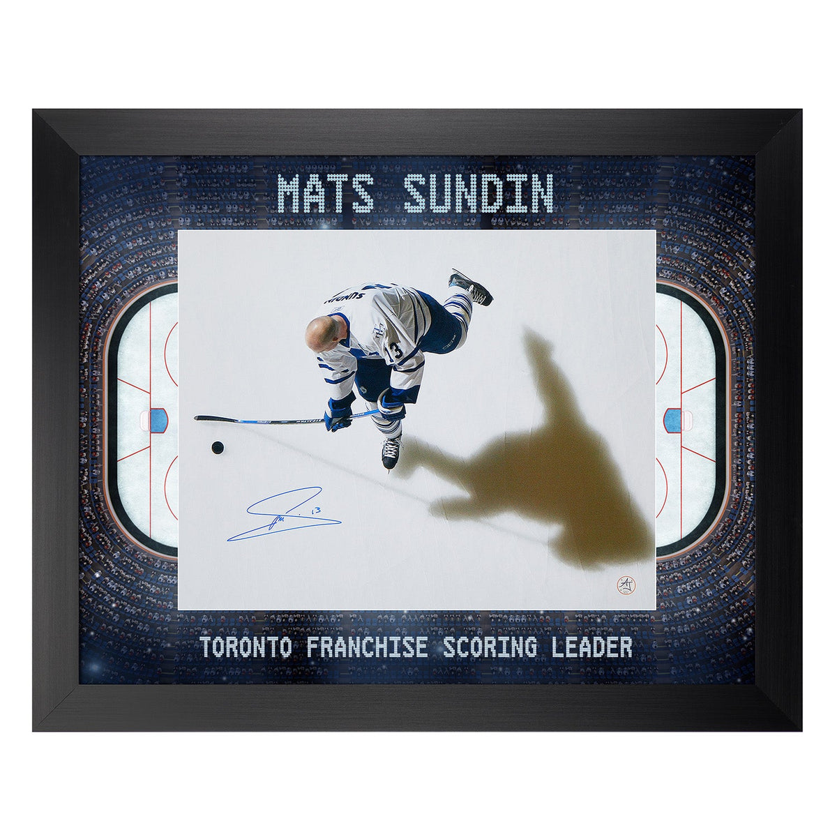 Mats Sundin Autographed Toronto Maple Leafs Aerial View 26x32 Frame product image 1, provided for visual reference and