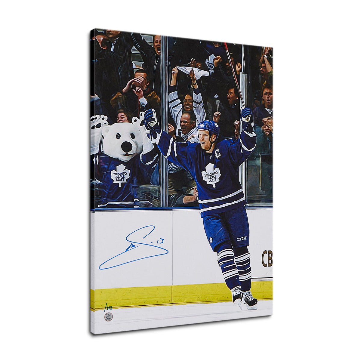 Mats Sundin Signed Toronto Hockey Celebration 18x26 Art Canvas /113 product image 1, provided for visual reference and