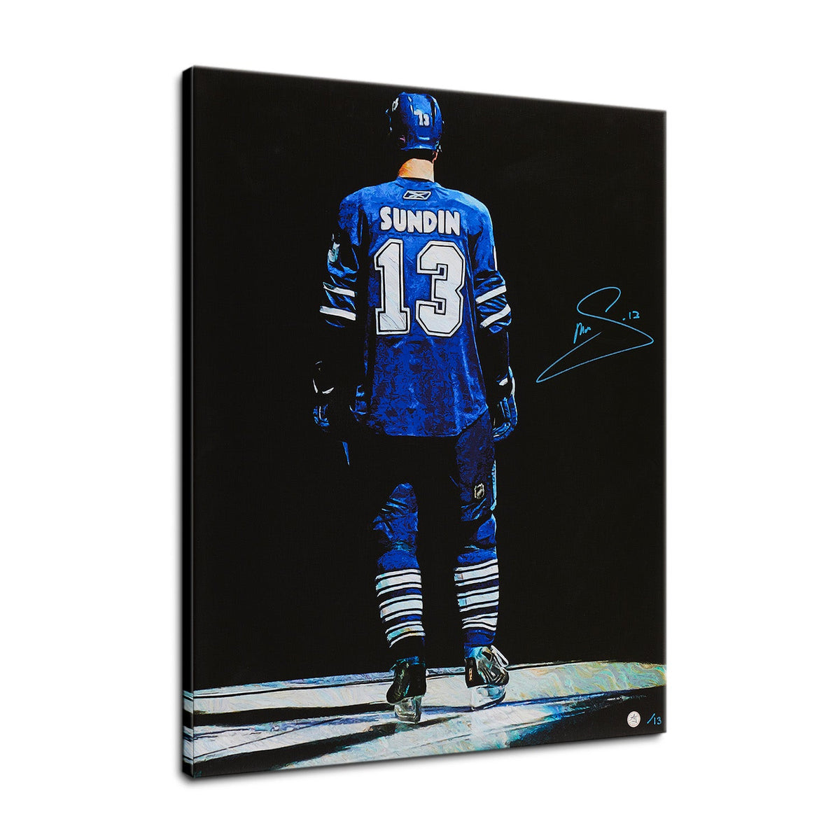 Mats Sundin Signed Toronto Reverse Spotlight 26x32 Art Canvas /13 product image 1, provided for visual reference and product