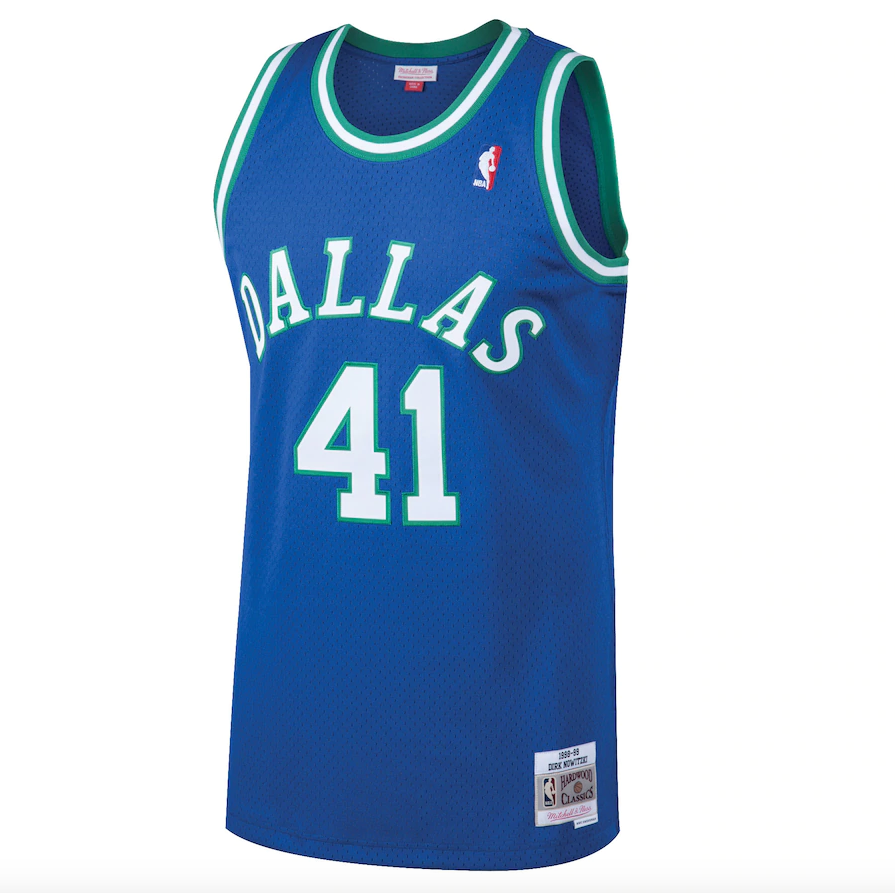 Dallas Mavericks Dirk Nowitzki Mitchell & Ness Blue 1998-99 Hardwood Classics Swingman Jersey for Men product image 2,