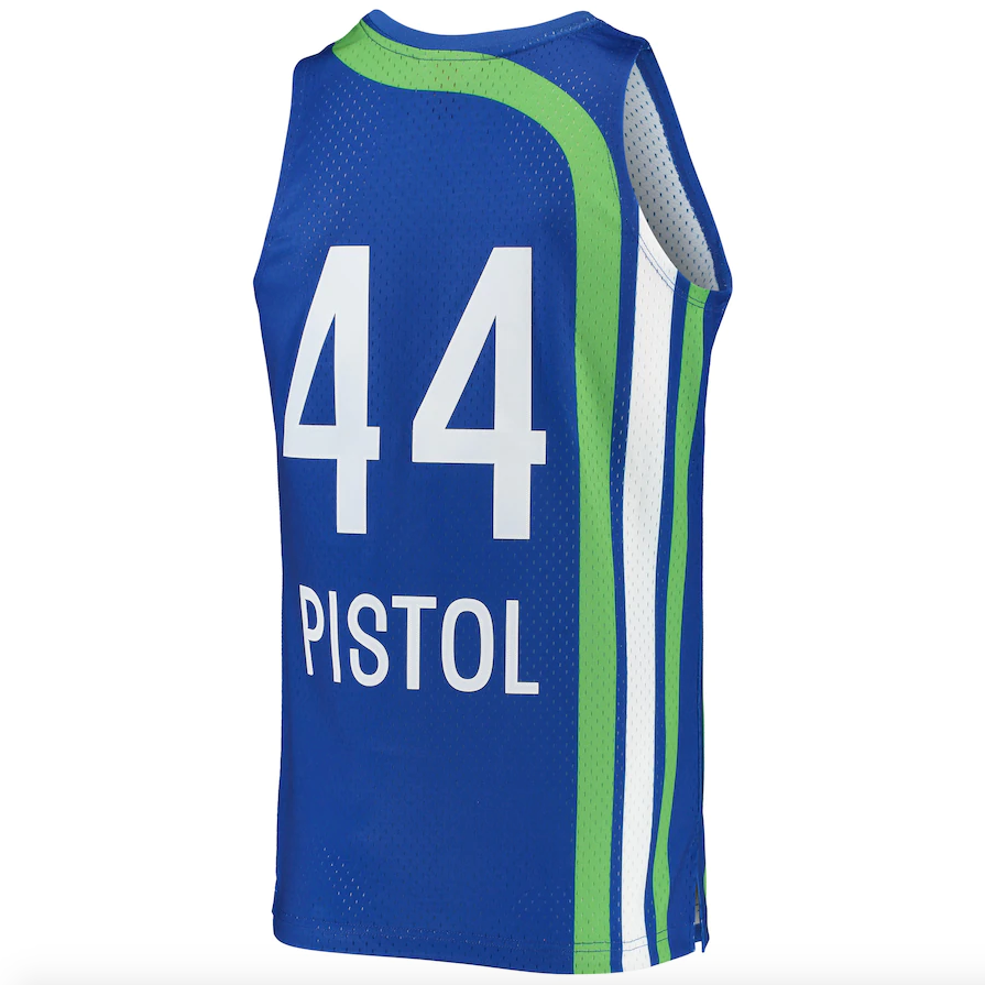 Atlanta Hawks Pete Maravich Mitchell & Ness Blue 1971-72 Hardwood Classics Swingman Jersey for Men product image 3, provided