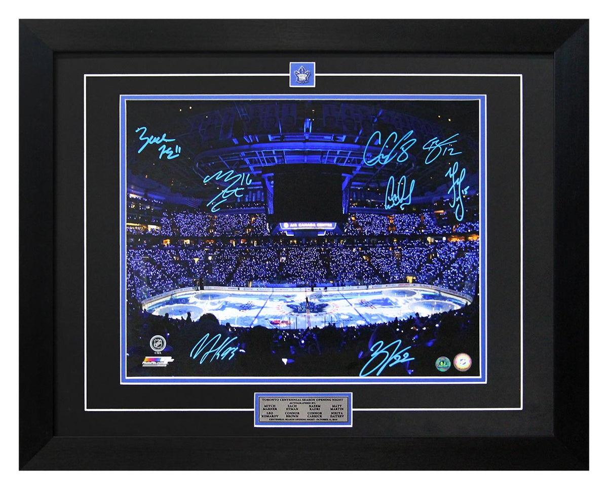 Toronto Maple Leafs Centennial Season Opening Night 8-Player Signed 26x32 Frame product image 1, provided for visual