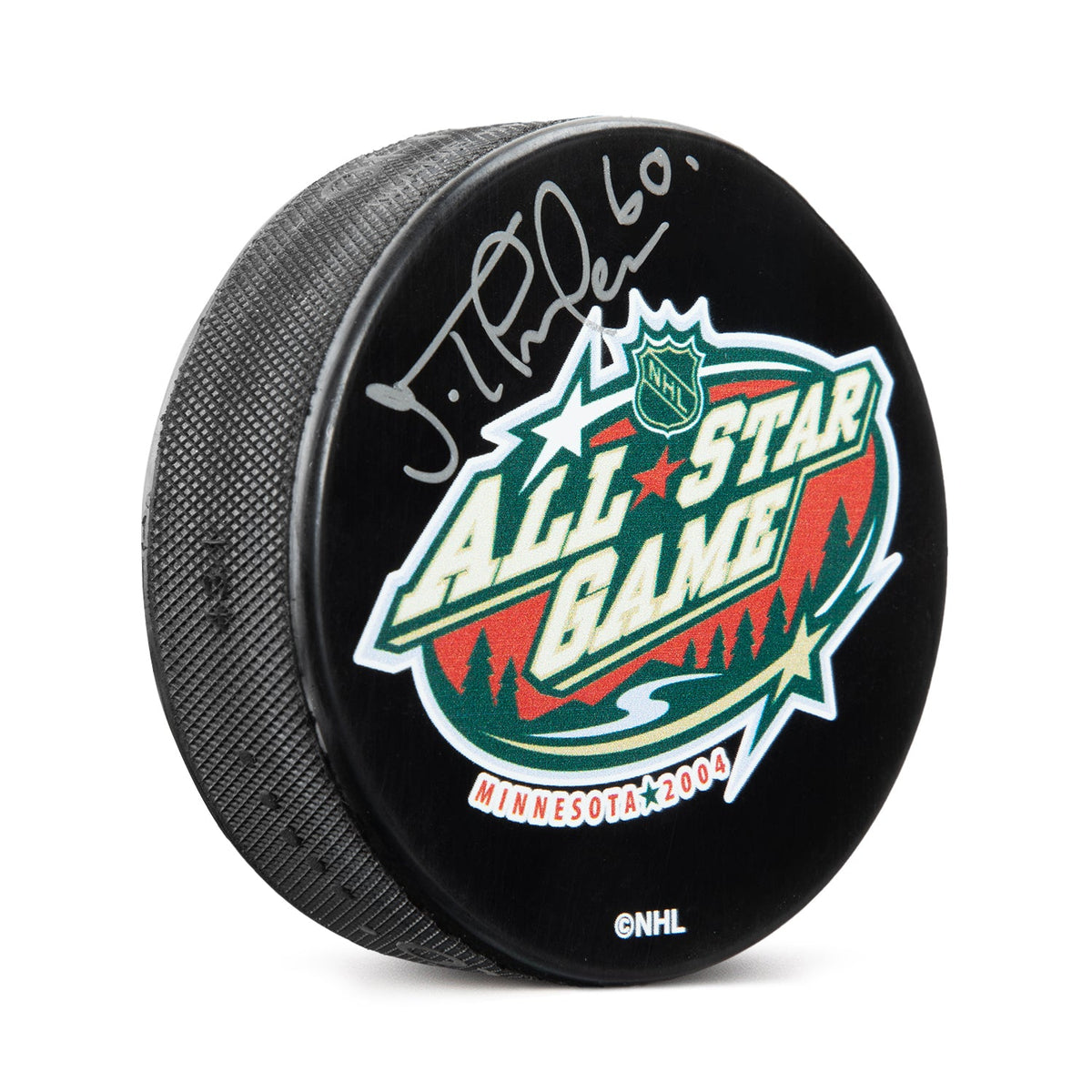 Jose Theodore Autographed 2004 NHL All-Star Game Puck product image 1, provided for visual reference and product detail