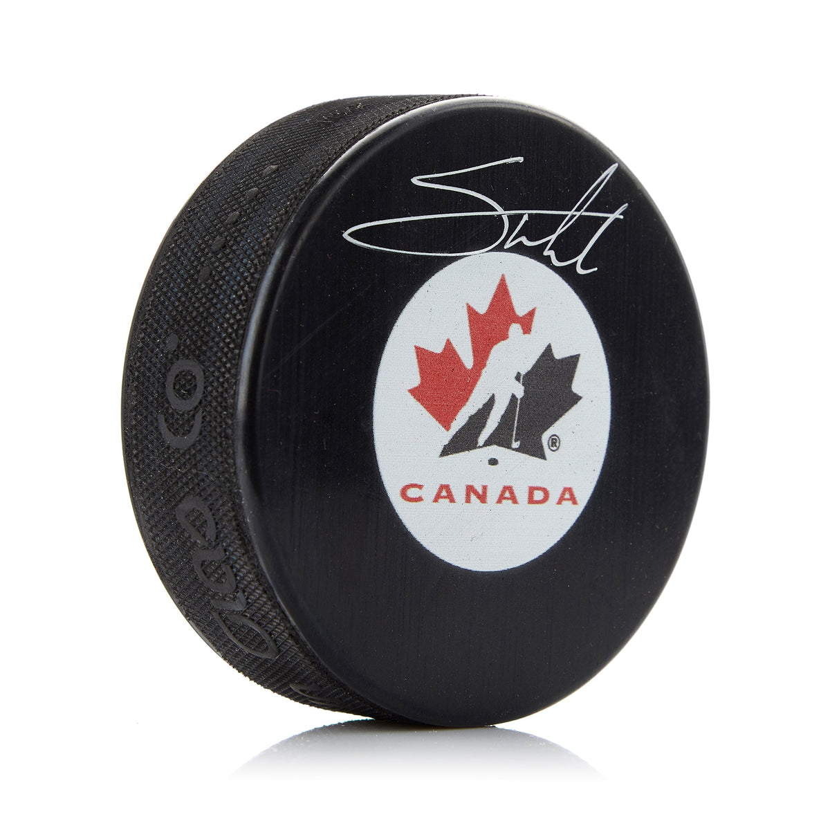 Shea Theodore Team Canada Autographed Hockey Puck product image 1, provided for visual reference and product detail review