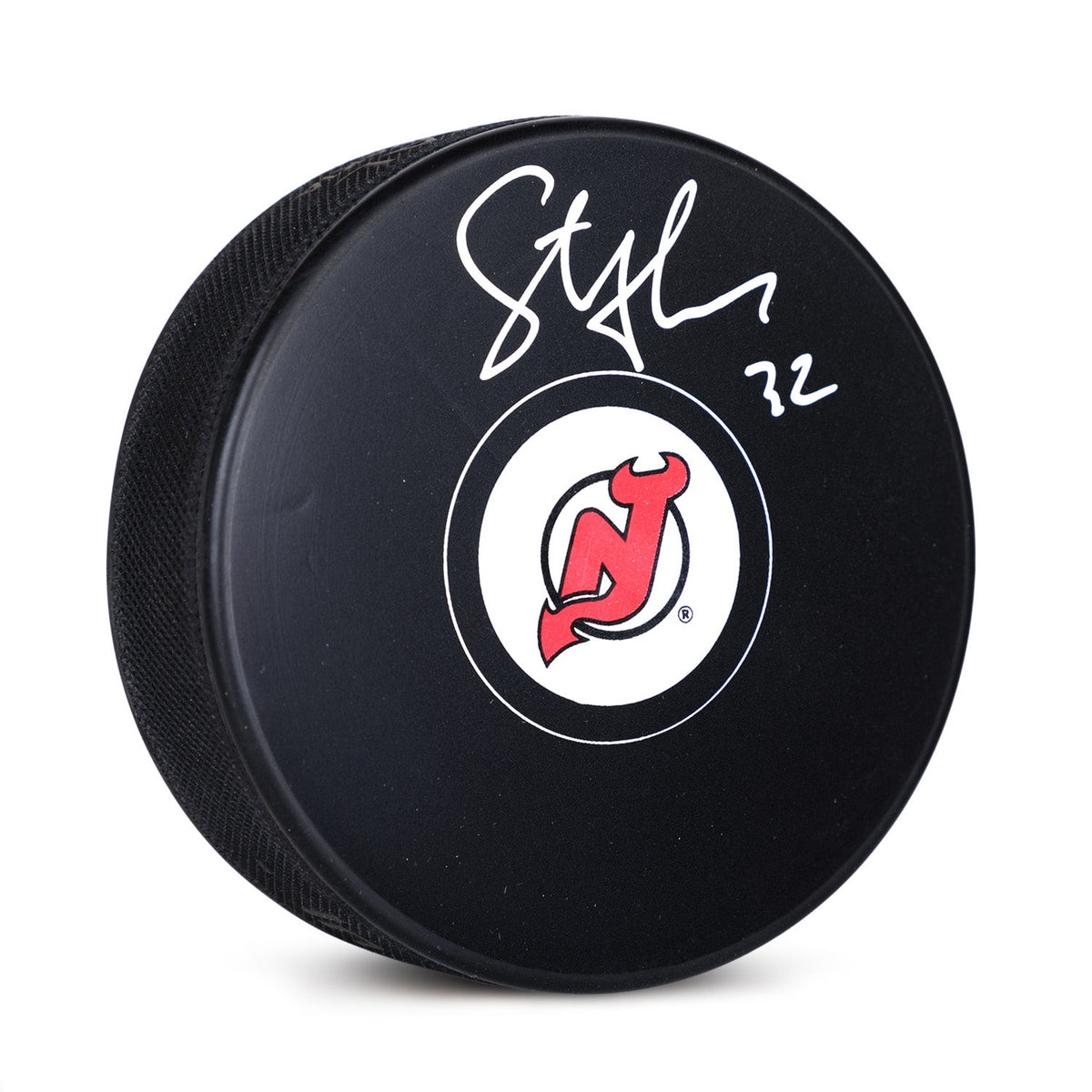 Steve Thomas Signed New Jersey Devils Hockey Puck product image 1, provided for visual reference and product detail review