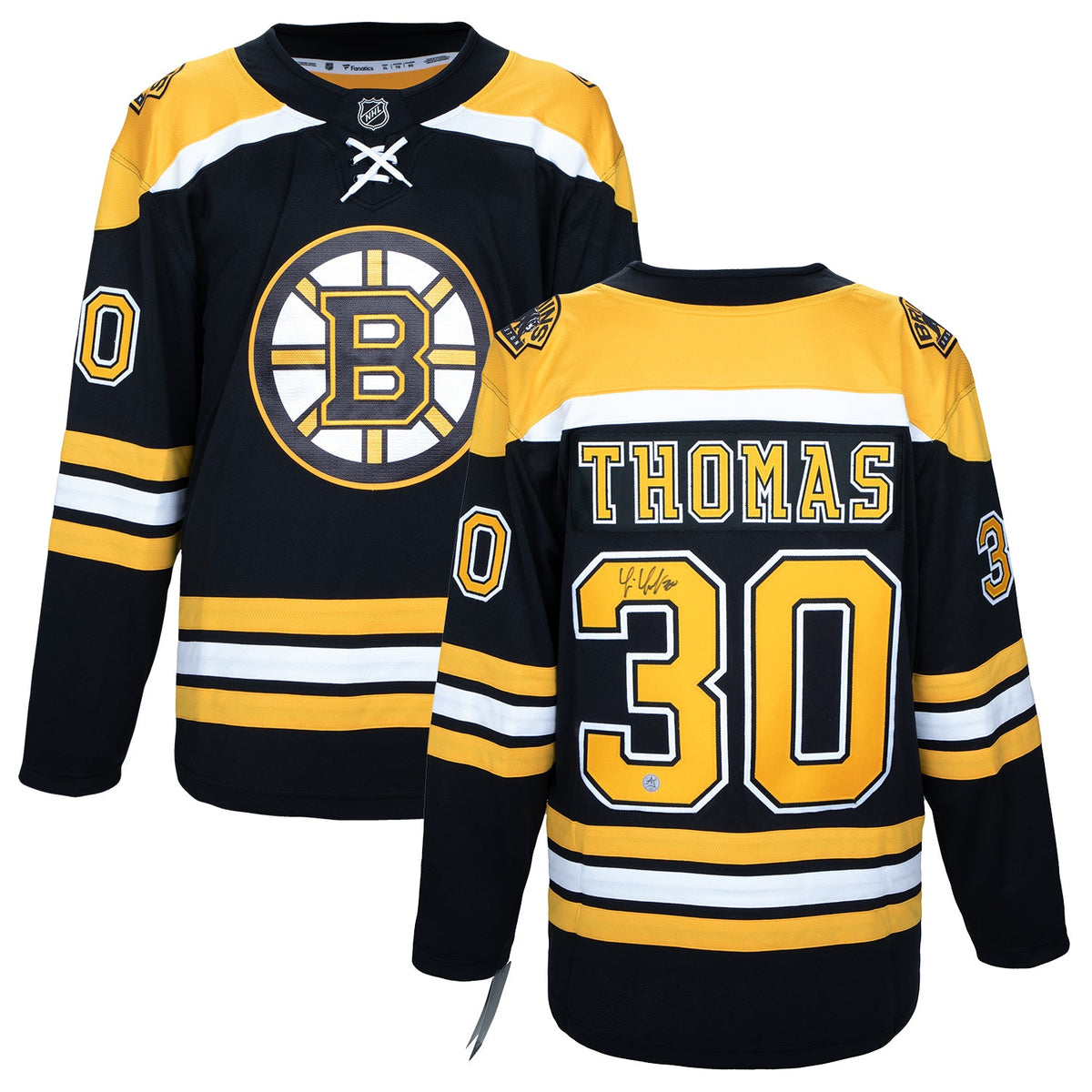 Tim Thomas Autographed Boston Bruins Fanatics Breakaway Jersey product image 3, provided for visual reference and product