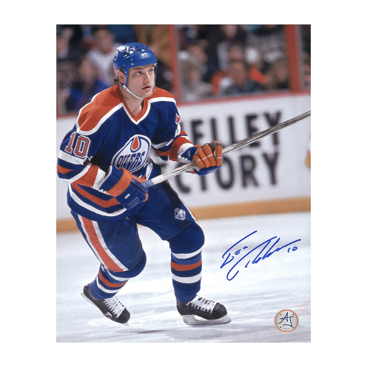 Esa Tikkanen Autographed Edmonton Oilers Game Action 8x10 Photo product image 1, provided for visual reference and product
