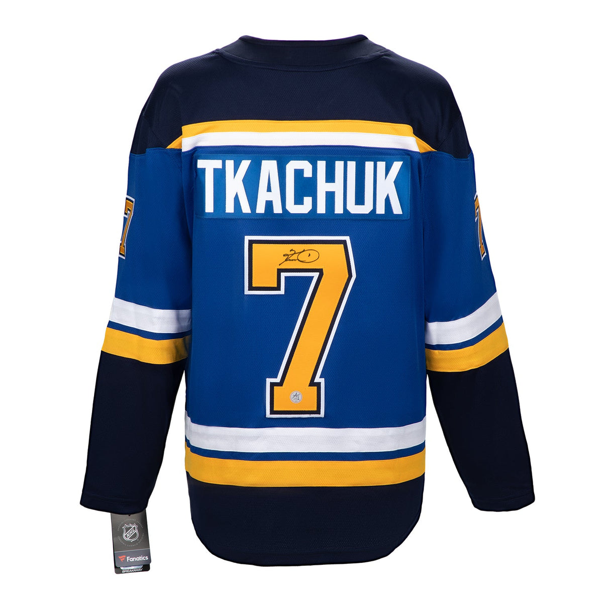 Keith Tkachuk Autographed St Louis Blues Blue Fanatics Breakaway Jersey product image 1, provided for visual reference and