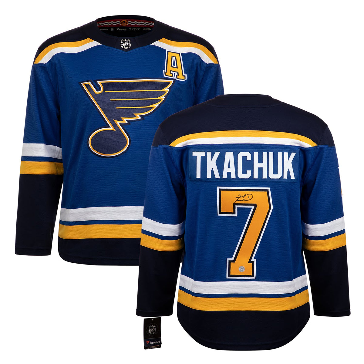 Keith Tkachuk Autographed St Louis Blues Blue Fanatics Breakaway Jersey product image 3, provided for visual reference and