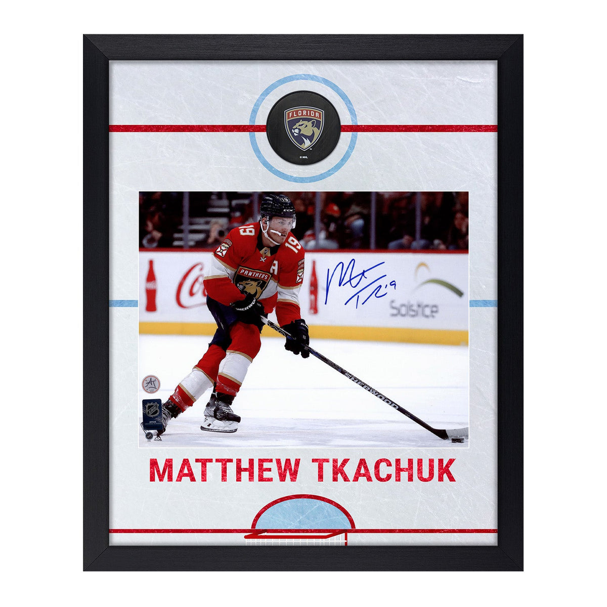 Matthew Tkachuk Signed Florida Panthers Graphic Rink 19x23 Frame product image 1, provided for visual reference and product