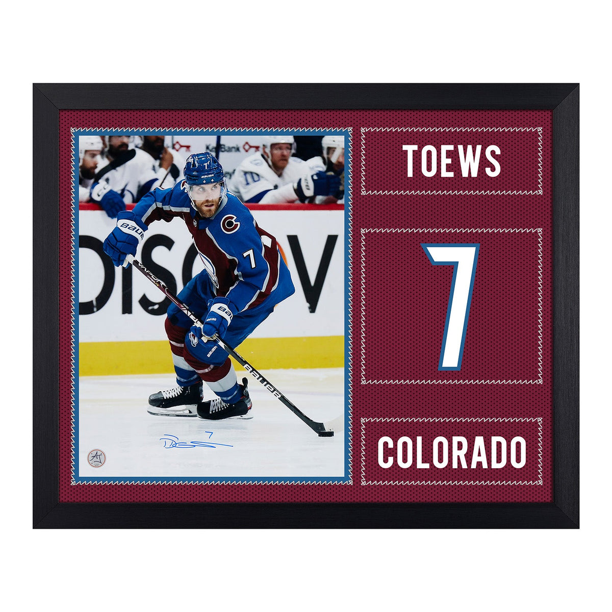 Devon Toews Signed Colorado Avalanche Uniform Graphic 19x23 Frame product image 1, provided for visual reference and product