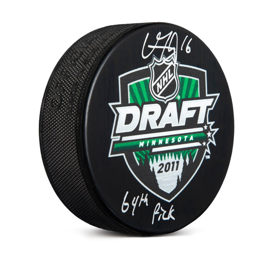 Vincent Trocheck Signed 2011 NHL Entry Draft Puck with 64th Pick Note product image 1, provided for visual reference and