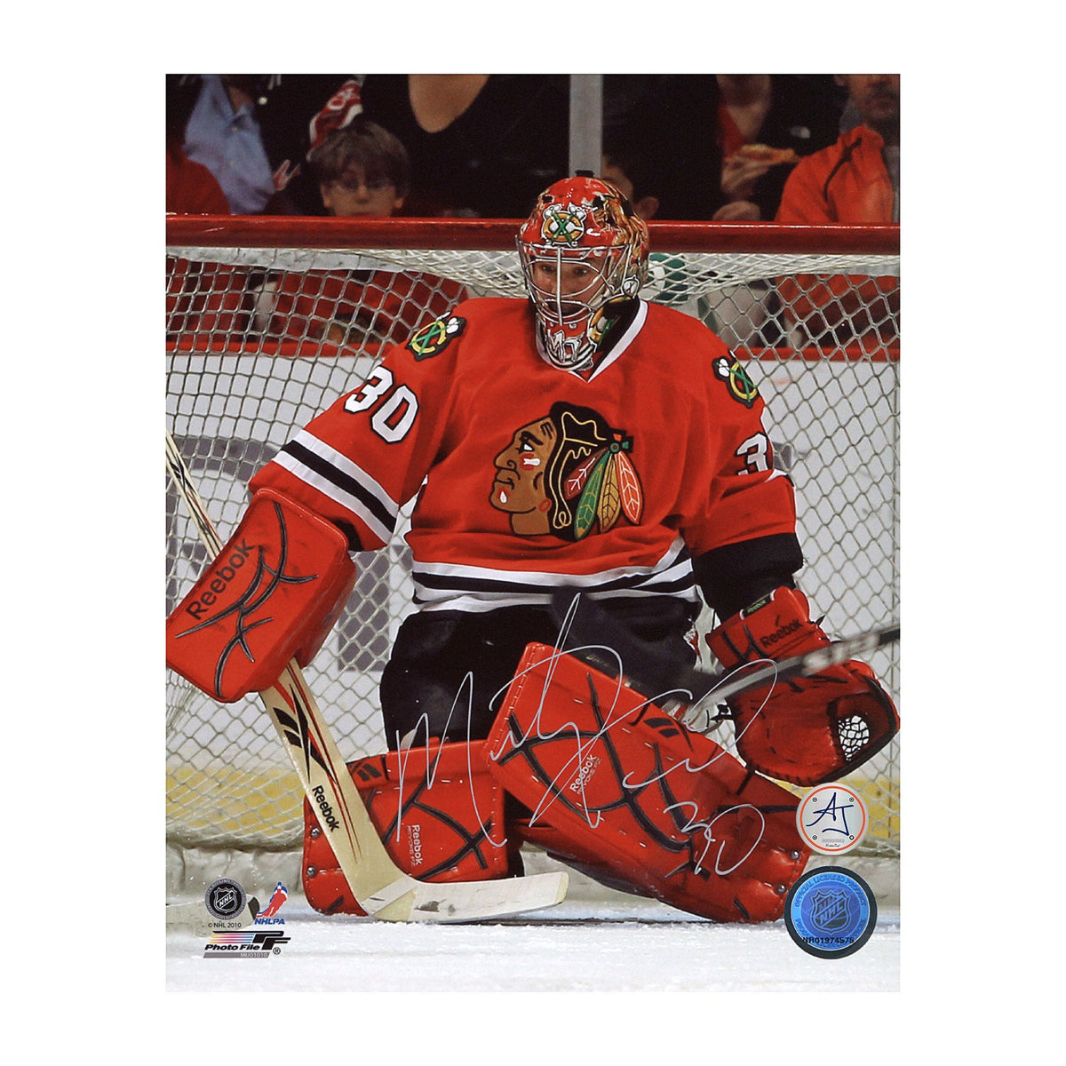 Marty Turco Autographed Chicago Blackhawks Netminder 8x10 Photo product image 1, provided for visual reference and product