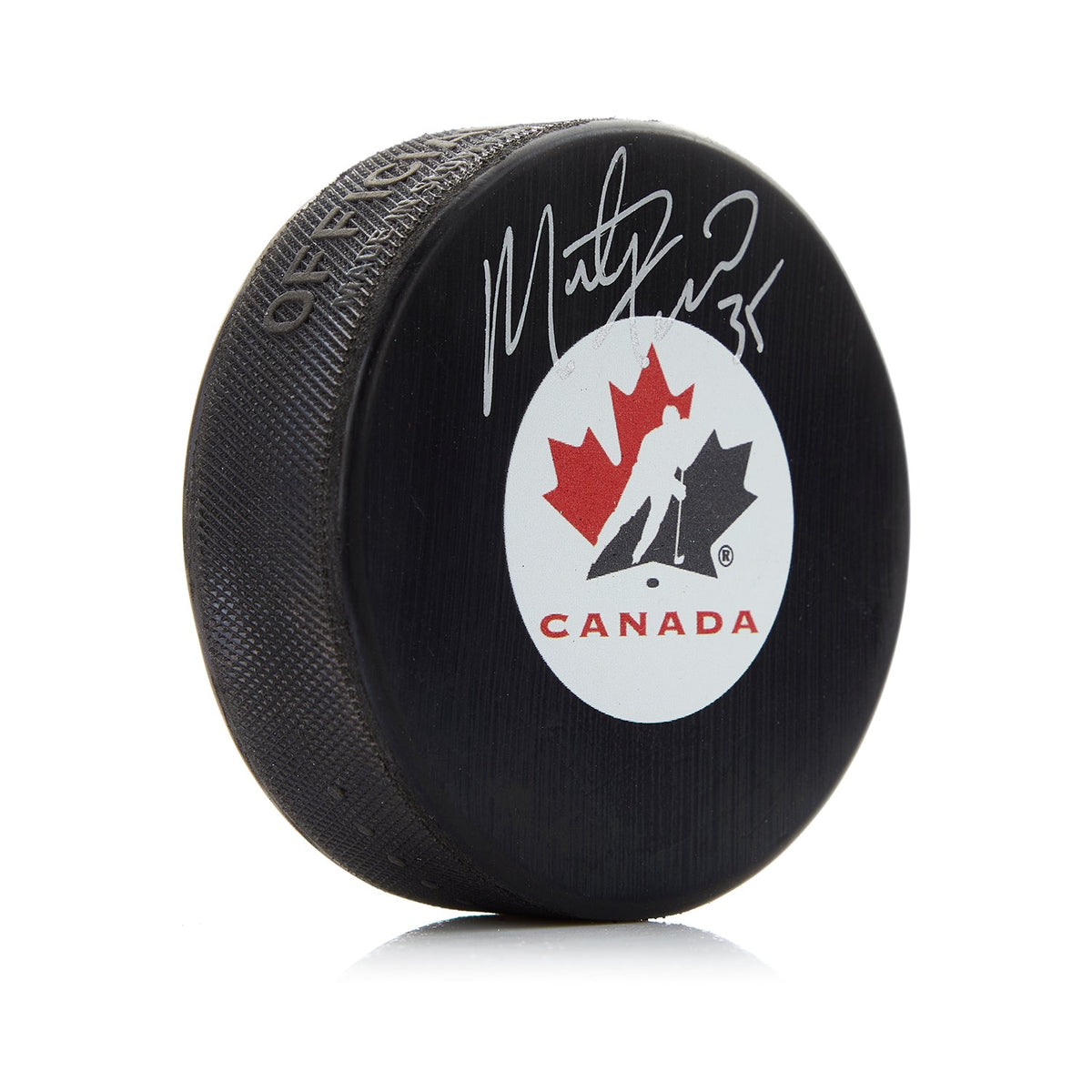 Marty Turco Autographed Team Canada Hockey Puck product image 1, provided for visual reference and product detail review