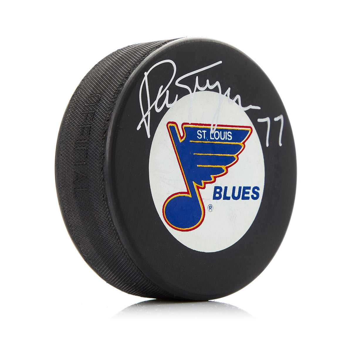 Pierre Turgeon Autographed St Louis Blues Hockey Puck product image 1, provided for visual reference and product detail