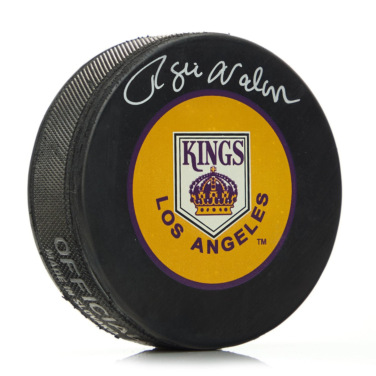 Rogie Vachon Los Angeles Kings Signed Vintage Logo Hockey Puck product image 1, provided for visual reference and product