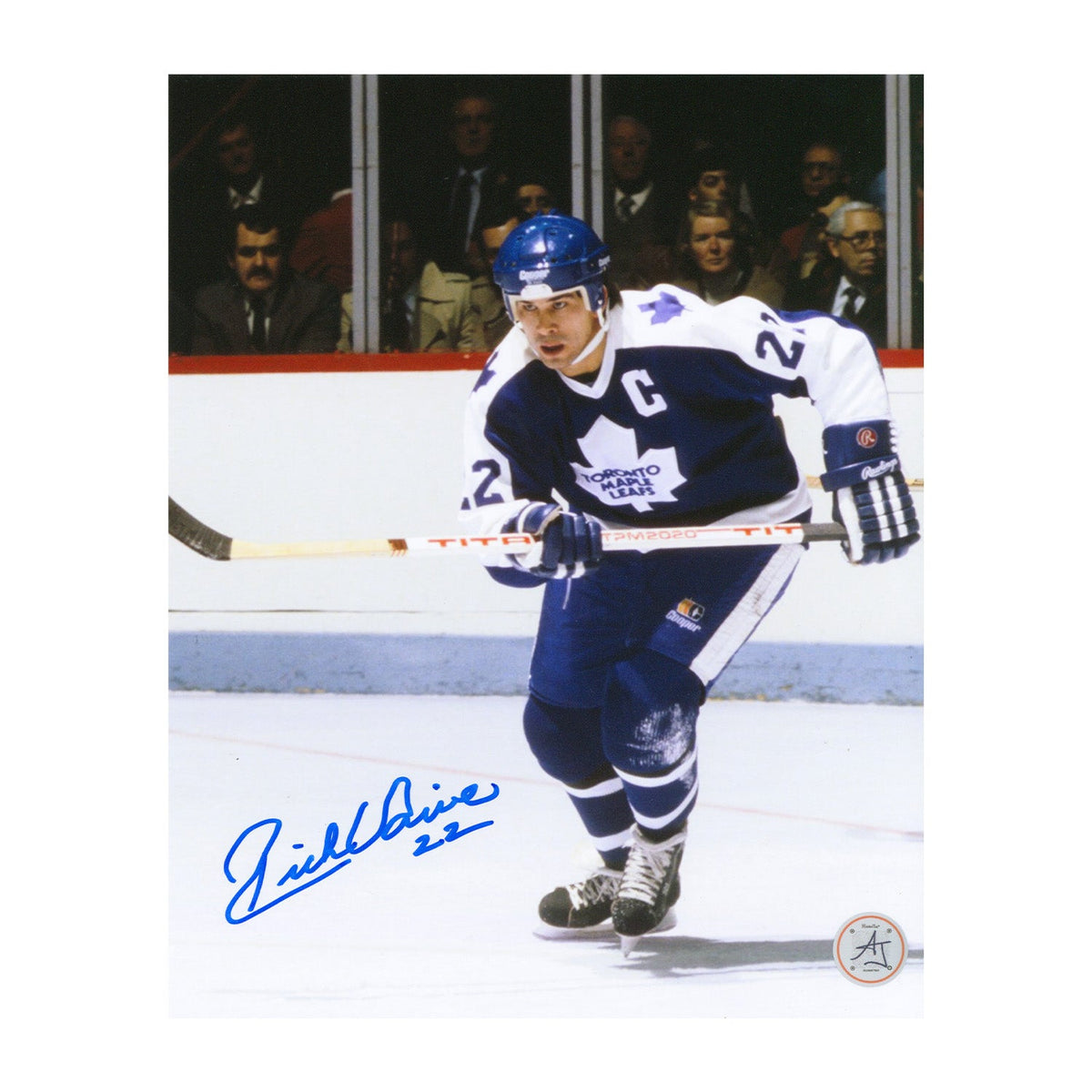 Rick Vaive Autographed Toronto Maple Leafs Game Action 8x10 Photo product image 1, provided for visual reference and product