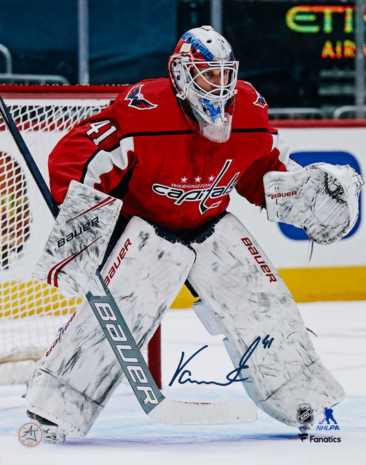 Vitek Vanecek Signed Washington Capitals Goalie 11x14 Photo product image 1, provided for visual reference and product