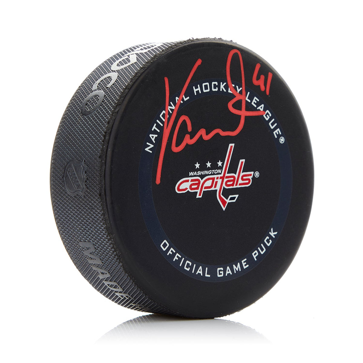 Vitek Vanecek Signed Washington Capitals Official Game Puck product image 1, provided for visual reference and product