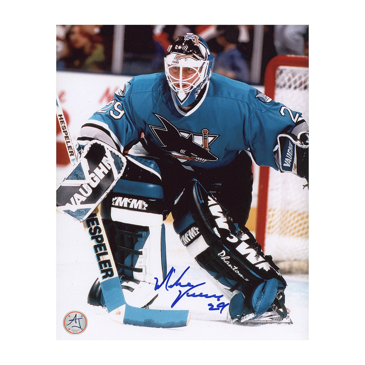 Mike Vernon Autographed San Jose Sharks Goalie 8x10 Photo product image 1, provided for visual reference and product detail