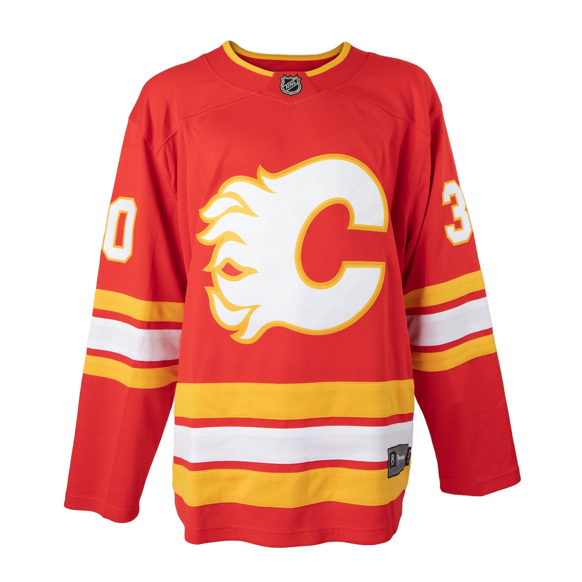 Mike Vernon Autographed Calgary Flames Fanatics Breakaway Jersey product image 2, provided for visual reference and product
