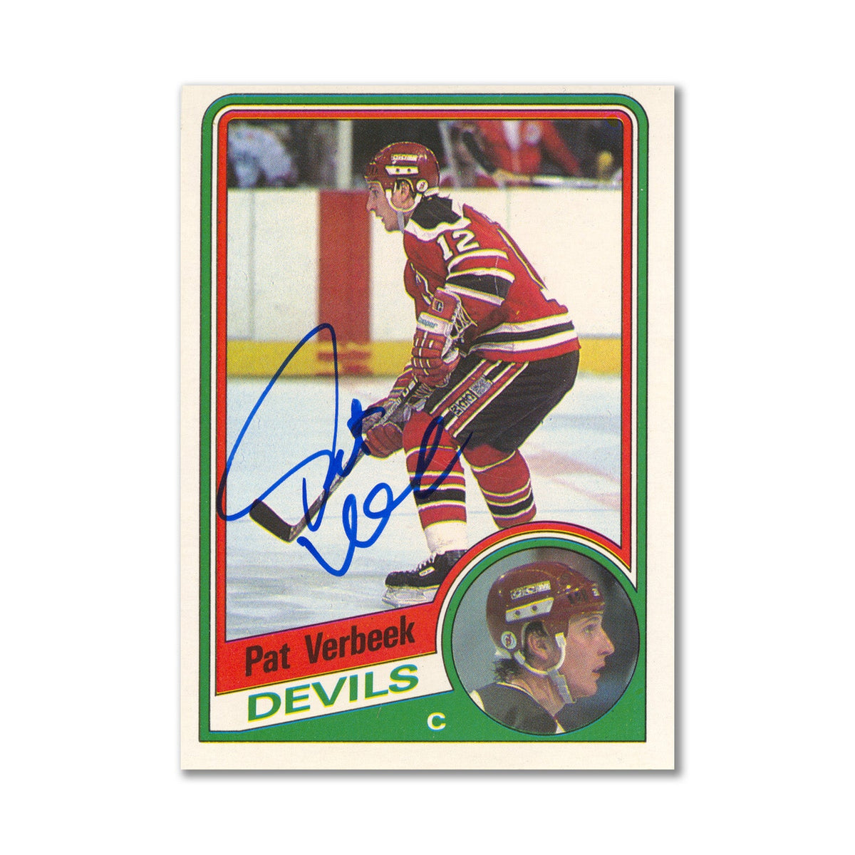 Autographed 1984-85 O-Pee-Chee #121 Pat Verbeek Rookie Card product image 1, provided for visual reference and product