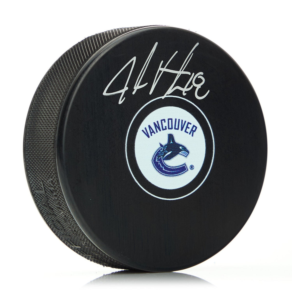 Jake Virtanen Vancouver Canucks Autographed Hockey Puck product image 1, provided for visual reference and product detail