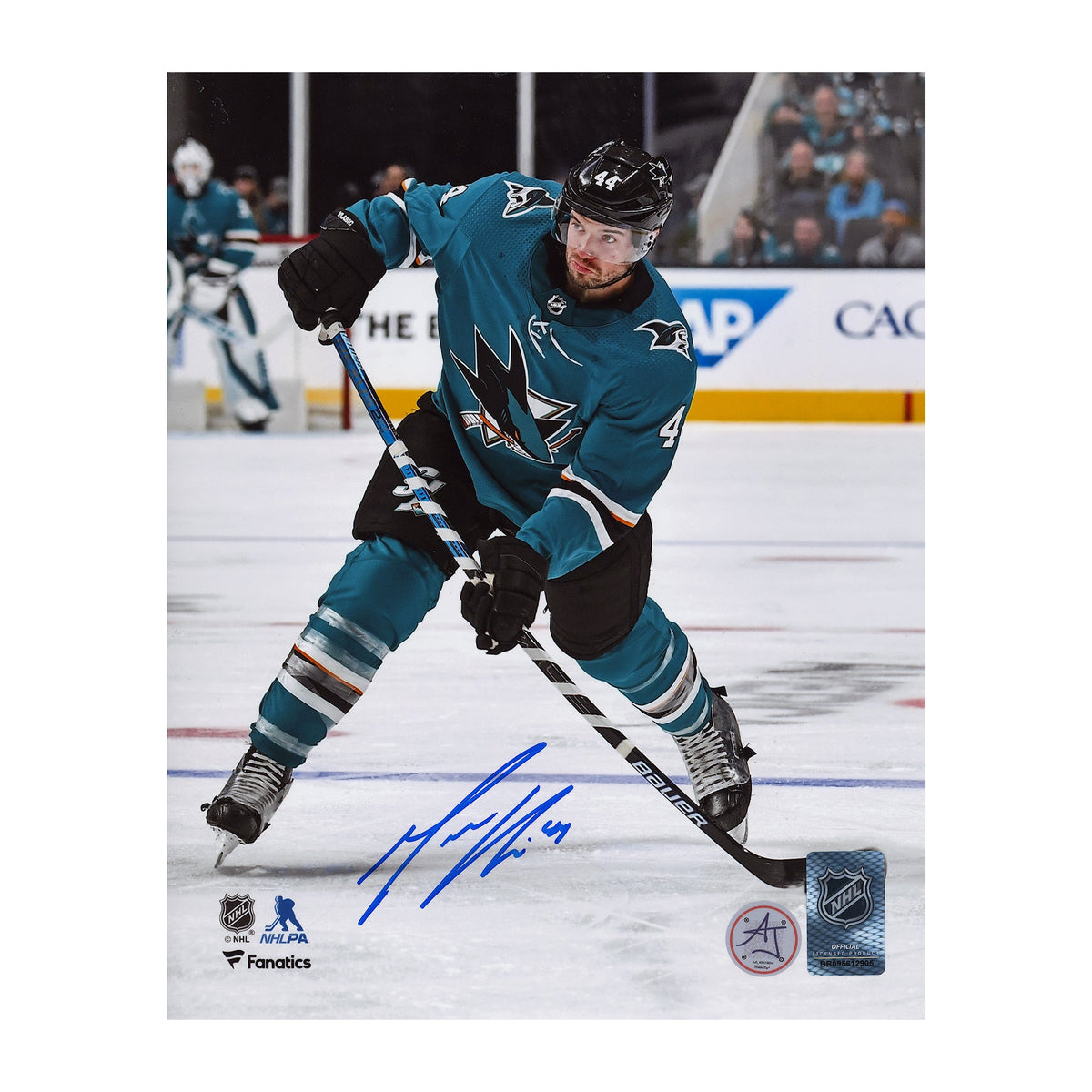 Marc-Edouard Vlasic Signed San Jose Sharks Point Shot 8x10 Photo product image 1, provided for visual reference and product