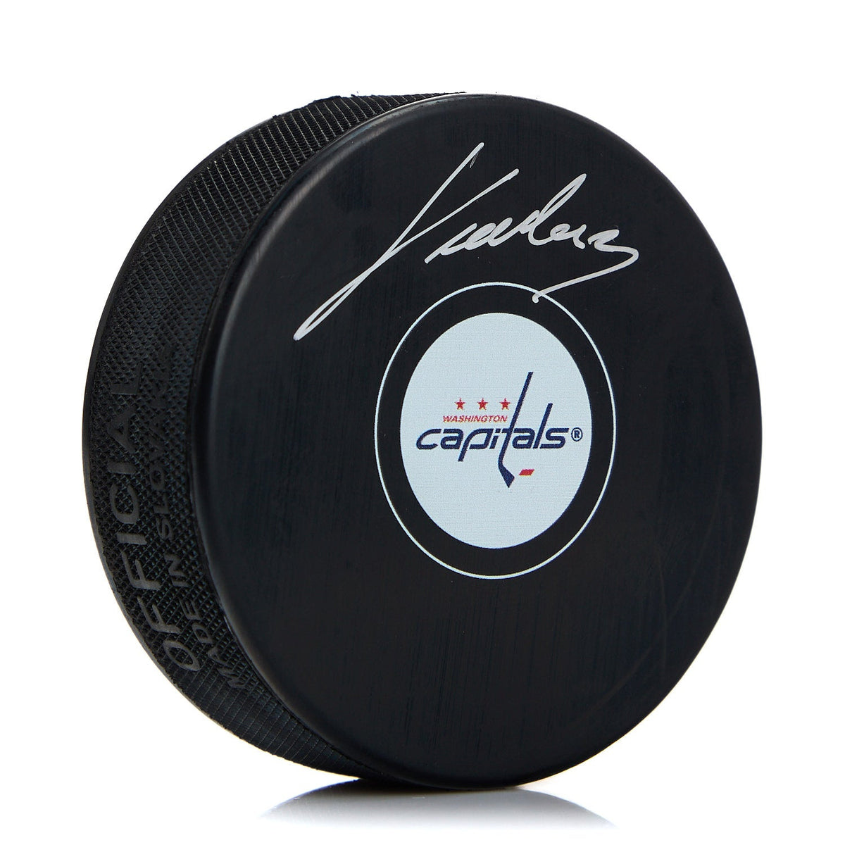 Jakub Vrana Washington Capitals Autographed Hockey Puck product image 1, provided for visual reference and product detail