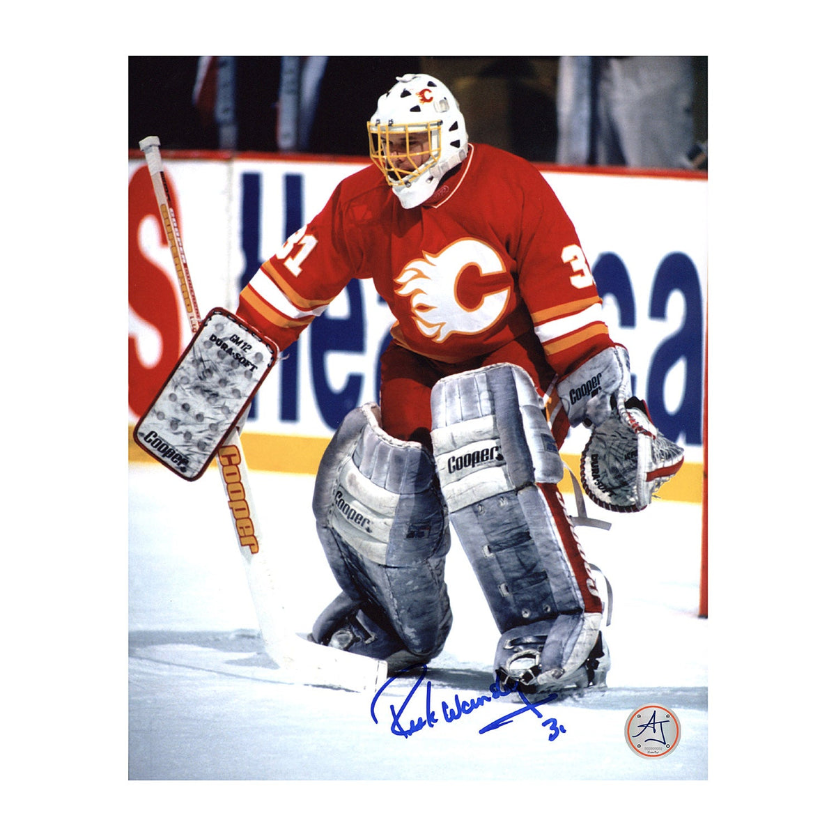 Rick Wamsley Calgary Flames Autographed Goalie 8x10 Photo product image 1, provided for visual reference and product detail