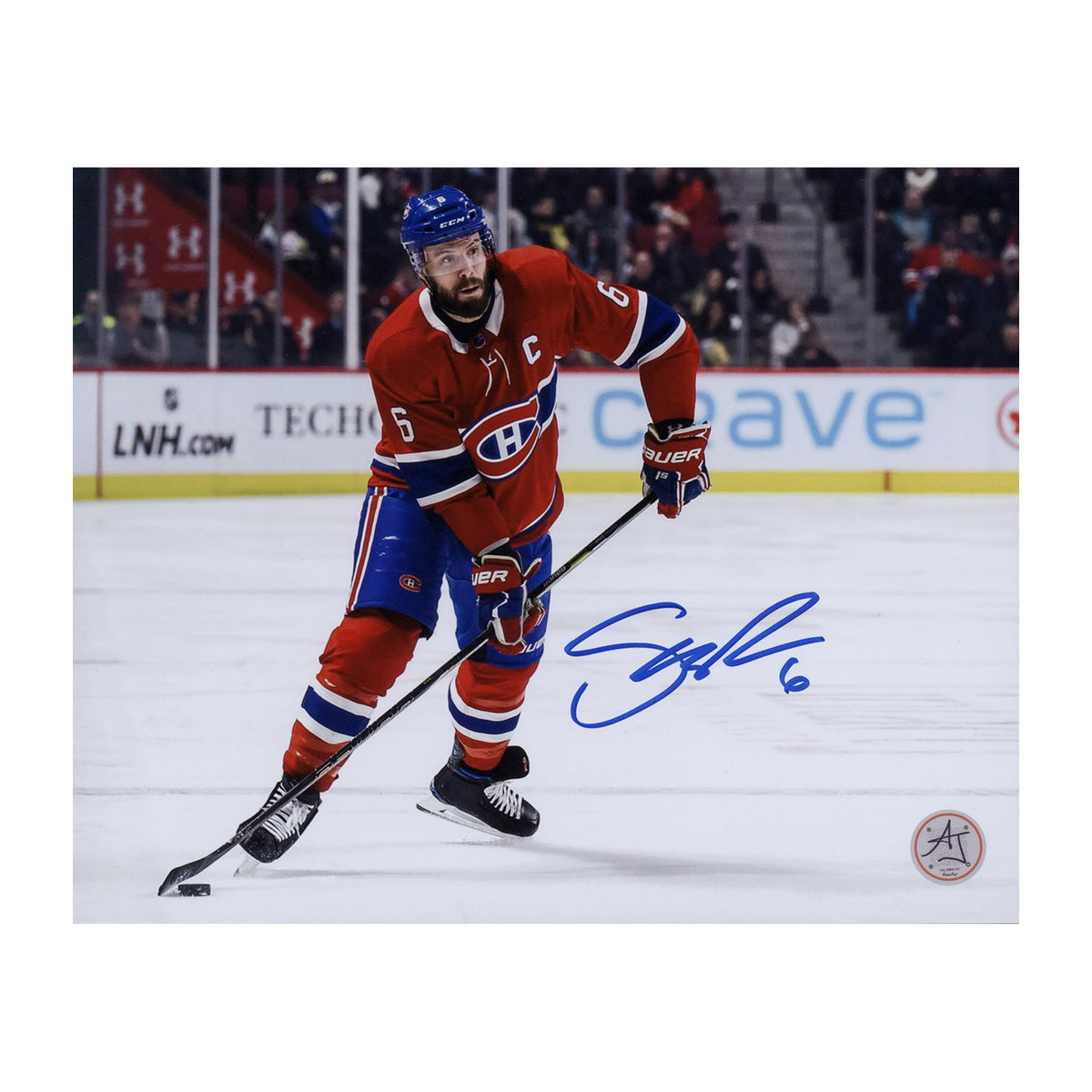 Shea Weber Autographed Montreal Canadiens Captain 8x10 Photo product image 1, provided for visual reference and product