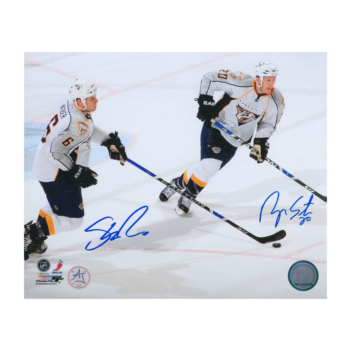 Shea Weber & Ryan Suter Dual Signed Nashville Predators 8x10 Photo product image 1, provided for visual reference and