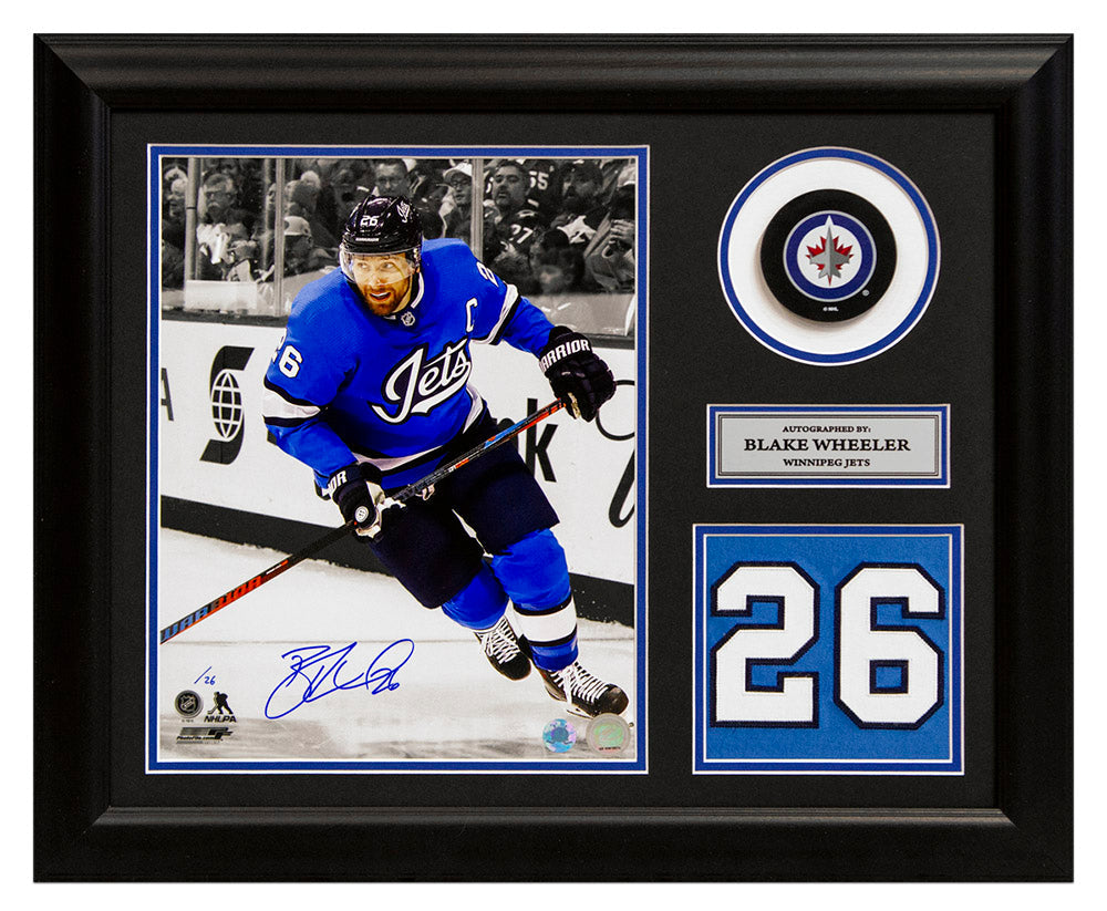 Blake Wheeler Signed Winnipeg Jets Game Day Number 20x24 Frame product image 1, provided for visual reference and product