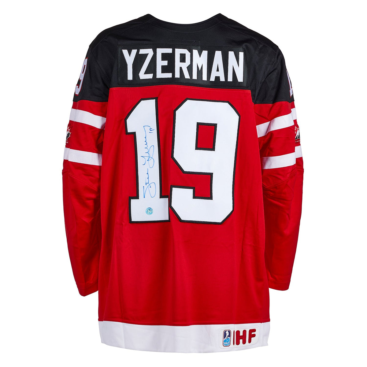 Steve Yzerman Team Canada Signed 100th Anniversary Nike Jersey product image 1, provided for visual reference and product