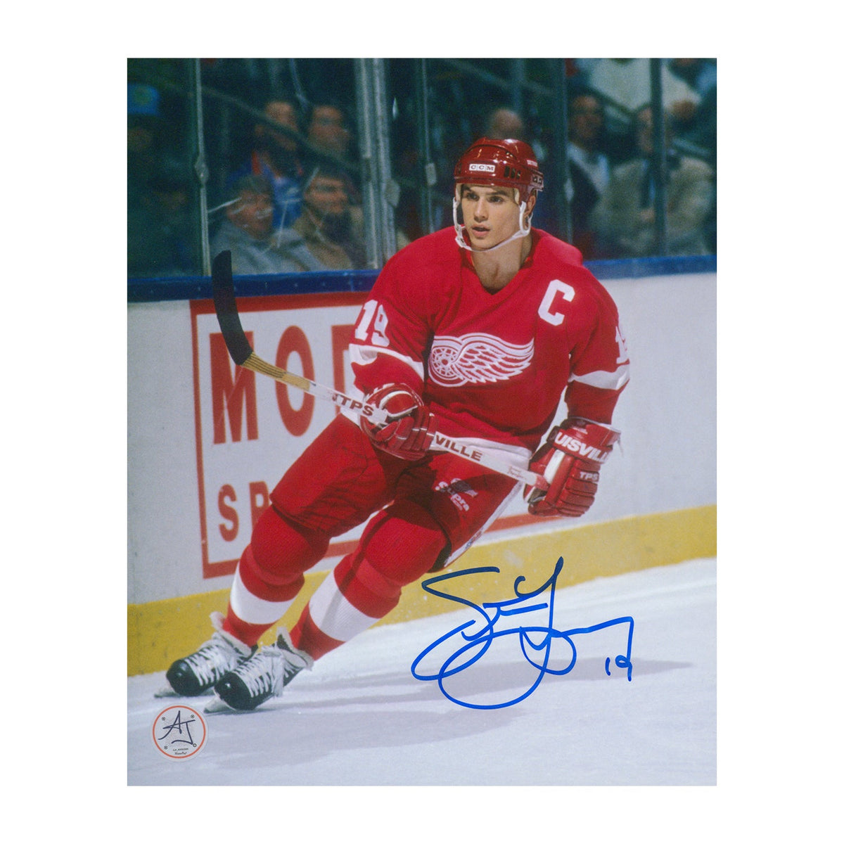 Steve Yzerman Autographed Detroit Red Wings Hockey 8x10 Photo product image 1, provided for visual reference and product