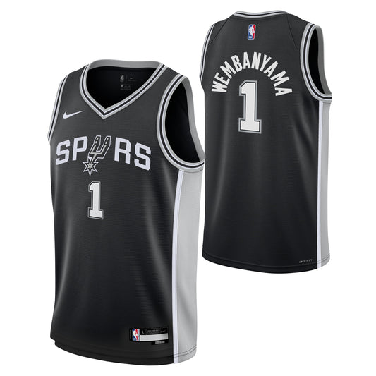 San Antonio Spurs Victor Wembanyama Nike Black Swingman Icon Jersey product image 1, provided for visual reference and