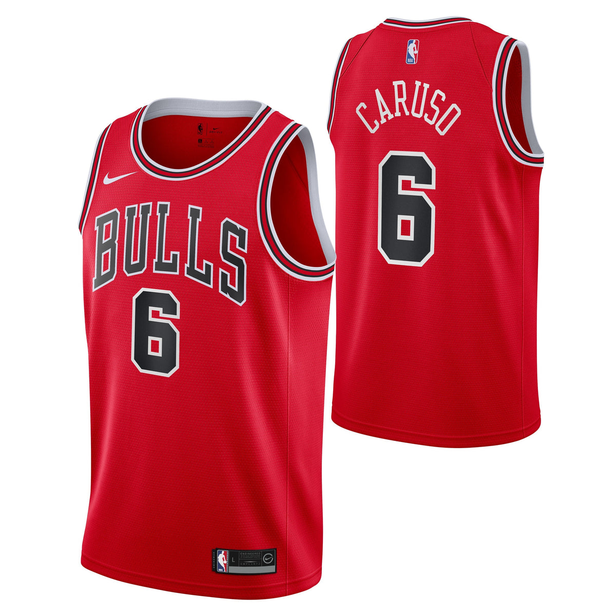 Chicago Bulls Alex Caruso Red Nike Replica Jersey product image 1, provided for visual reference and product detail review