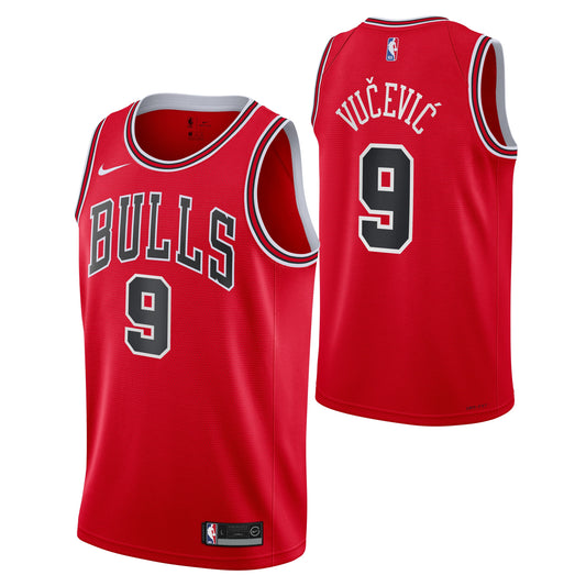 Chicago Bulls Nikola Vucevic Red Nike Swingman Icon Jersey product image 1, provided for visual reference and product detail