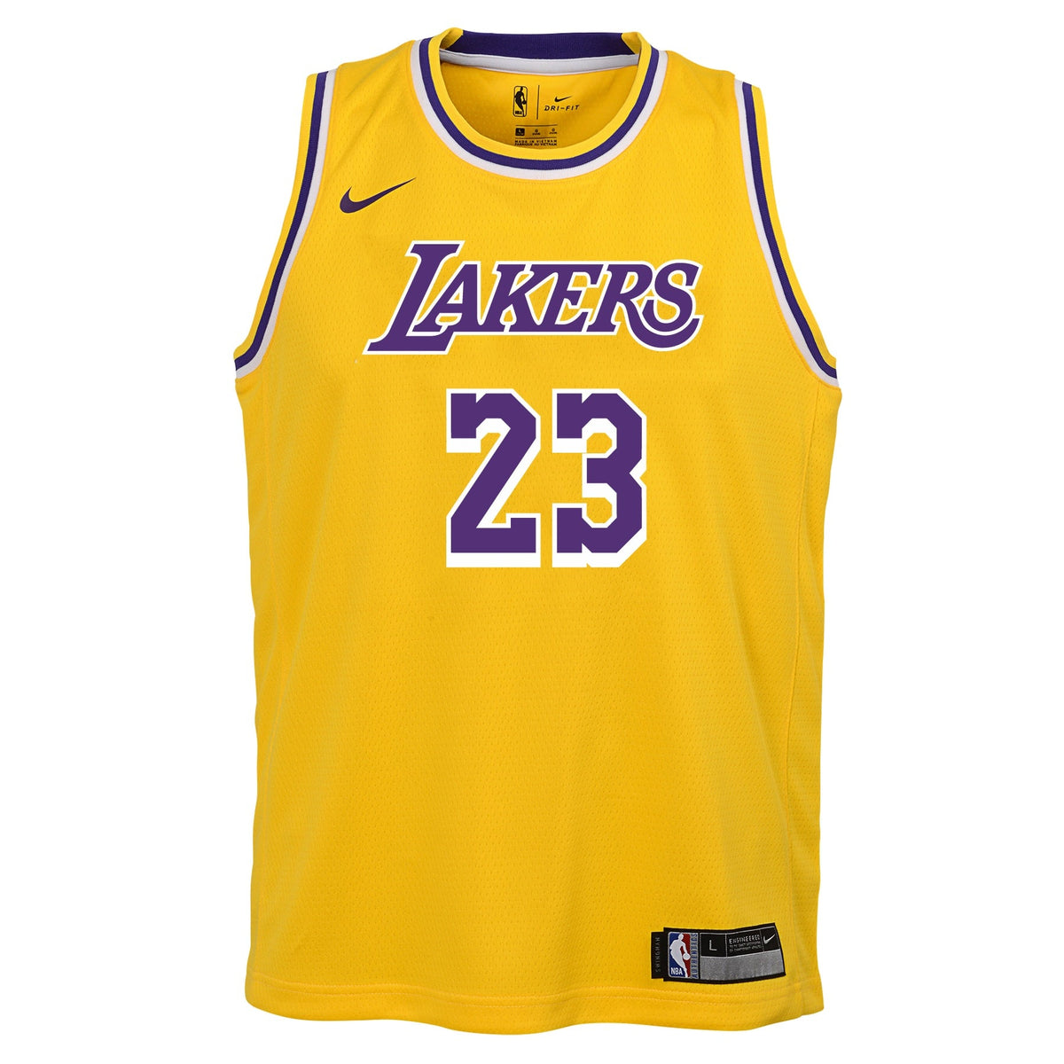 Los Angeles Lakers LeBron James Nike Gold Swingman Jersey - Icon Edition product image 2, provided for visual reference and