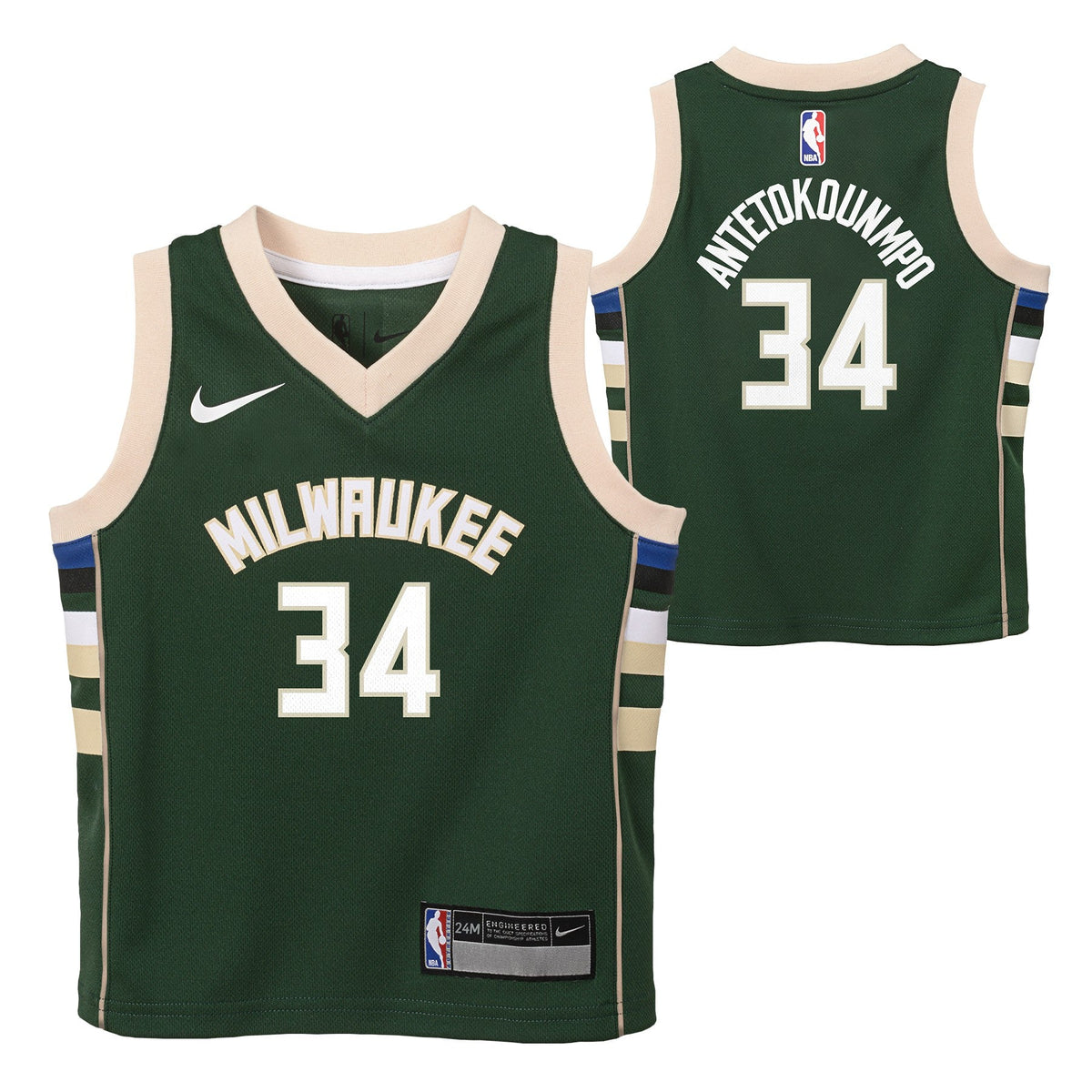Toddler Milwaukee Bucks Giannis Antetokounmpo Nike Icon Edition Green Swingman Jersey product image 1, provided for visual