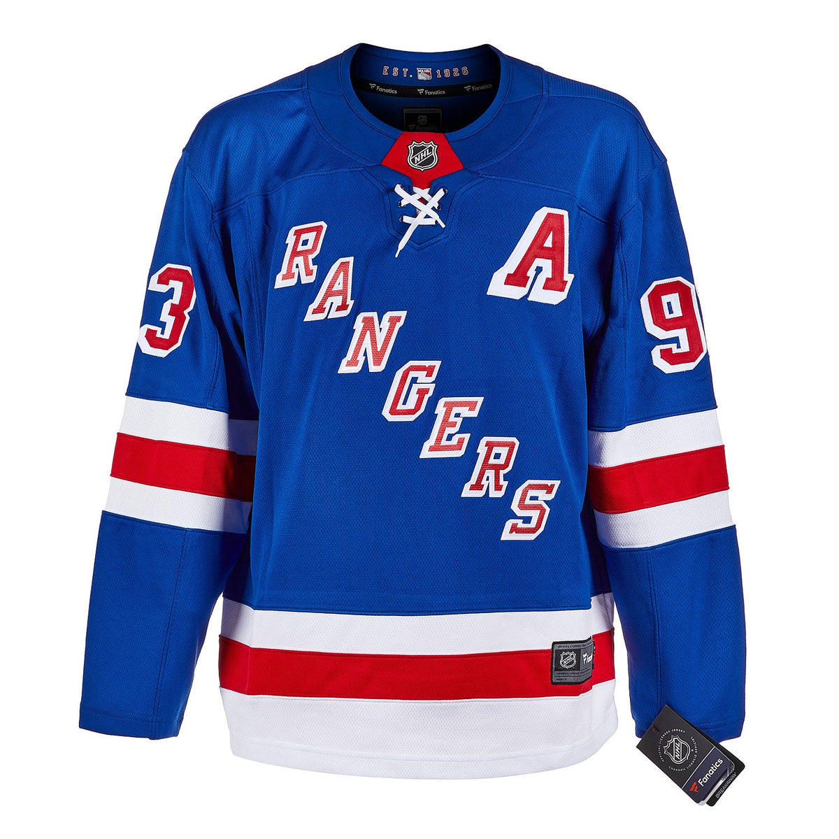 Mika Zibanejad Autographed New York Rangers Fanatics Breakaway Jersey product image 2, provided for visual reference and