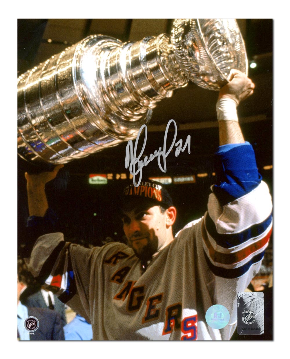 Sergei Zubov Autographed New York Rangers Stanley Cup 8x10 Photo product image 1, provided for visual reference and product