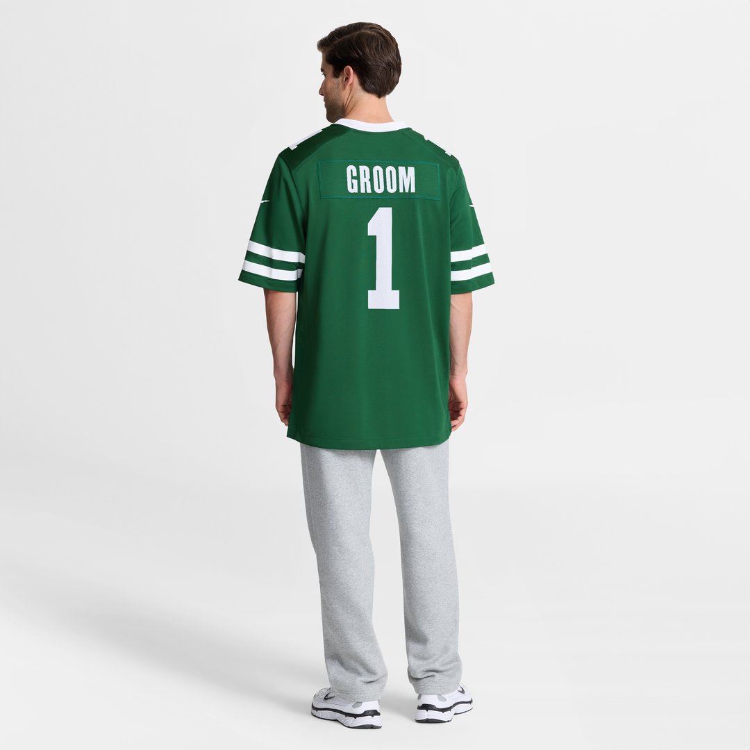 New York Jets Number 1 Groom Nike Legacy Green Game Jersey product image 8