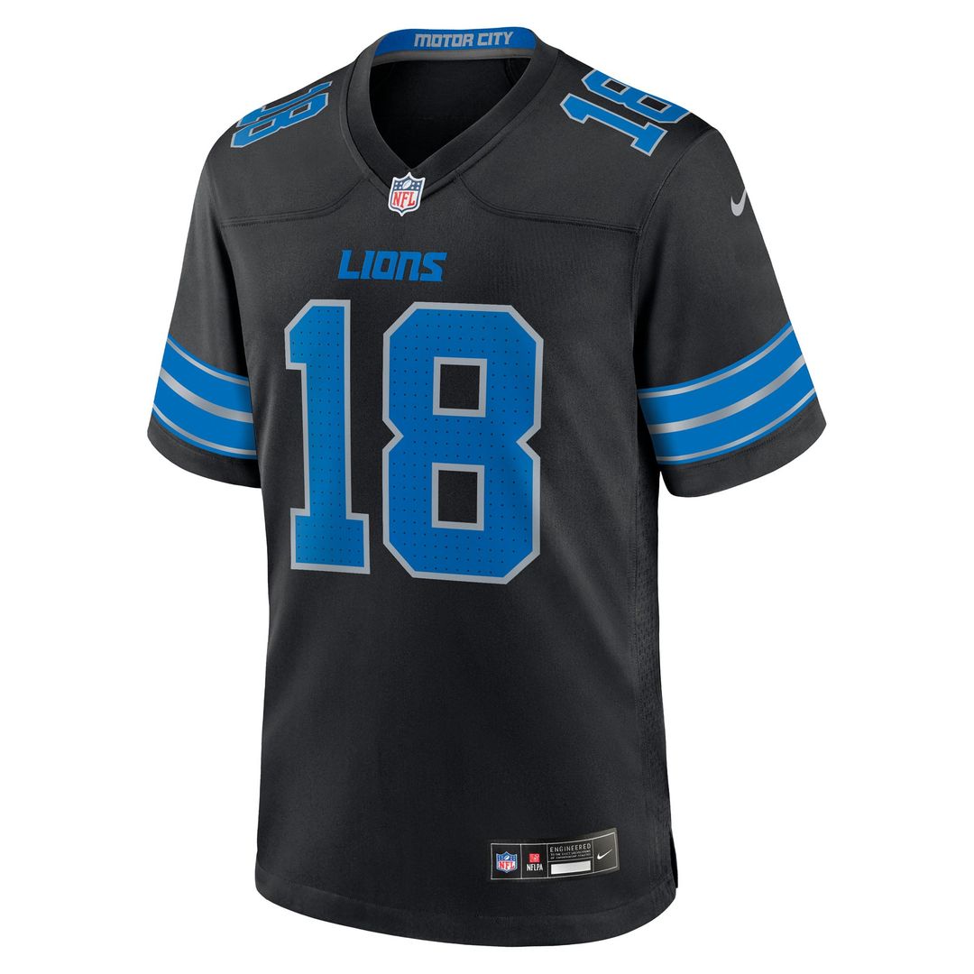 Detroit Lions Isaac TeSlaa Nike Black Alternate Game Jersey product image 2