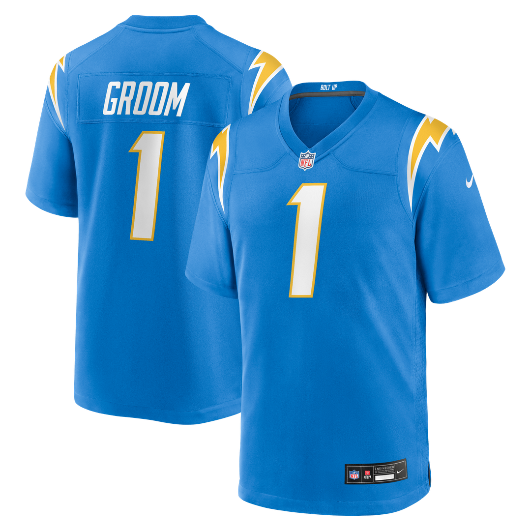 Los Angeles Chargers Number 1 Groom Nike Powder Blue Game product image 1