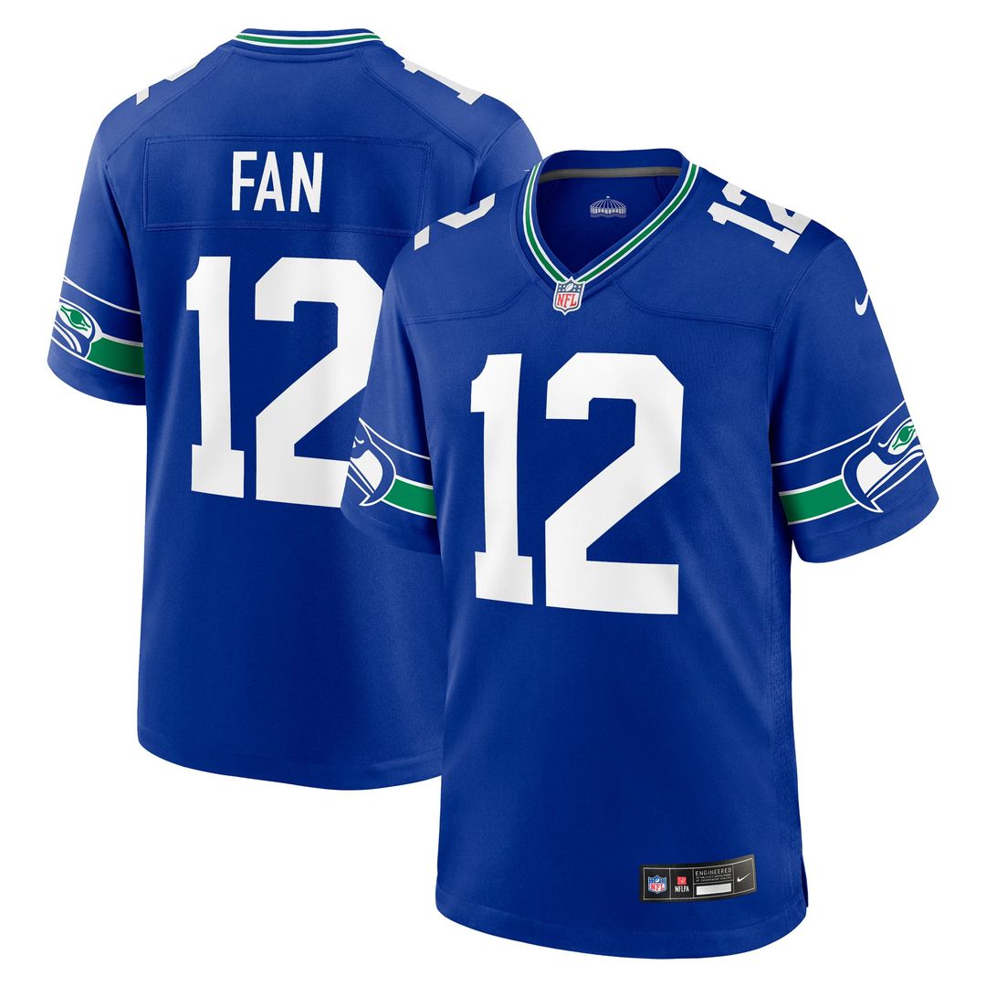 Seattle Seahawks 12s Nike Royal Throwback Game Jersey product image 1