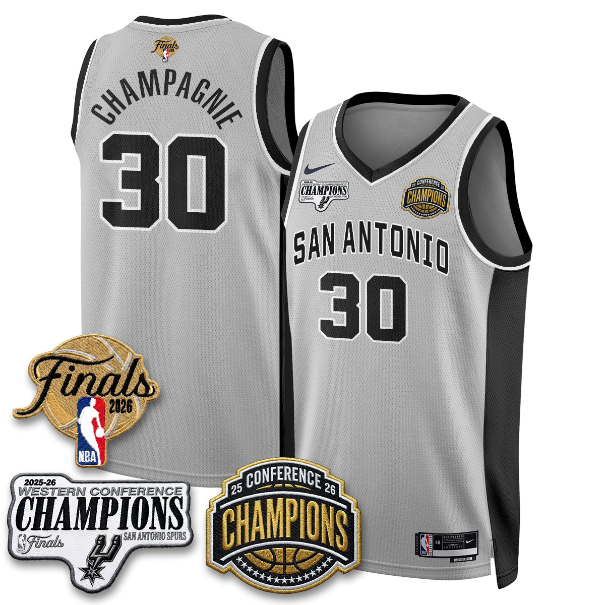 SAS 2026 NBA Western Conference Champions Vapor Jersey - Stitched product image 35, provided for visual reference and