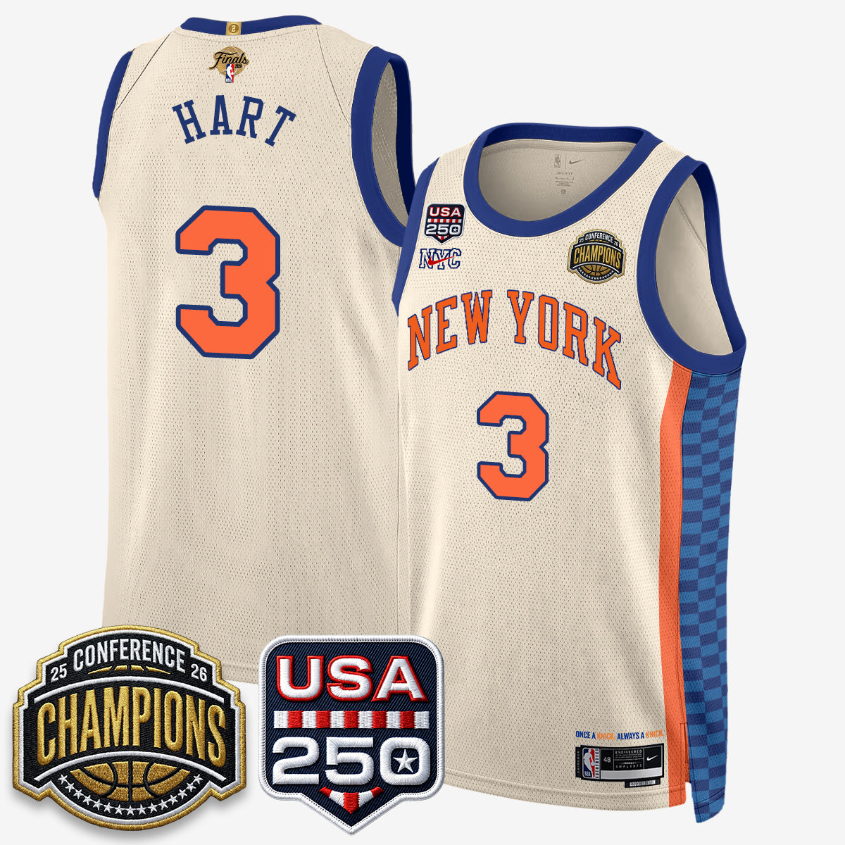 NYK 2026 NBA Eastern Conference Champions City Edition Jersey V2- Stitched product image 41, provided for visual reference