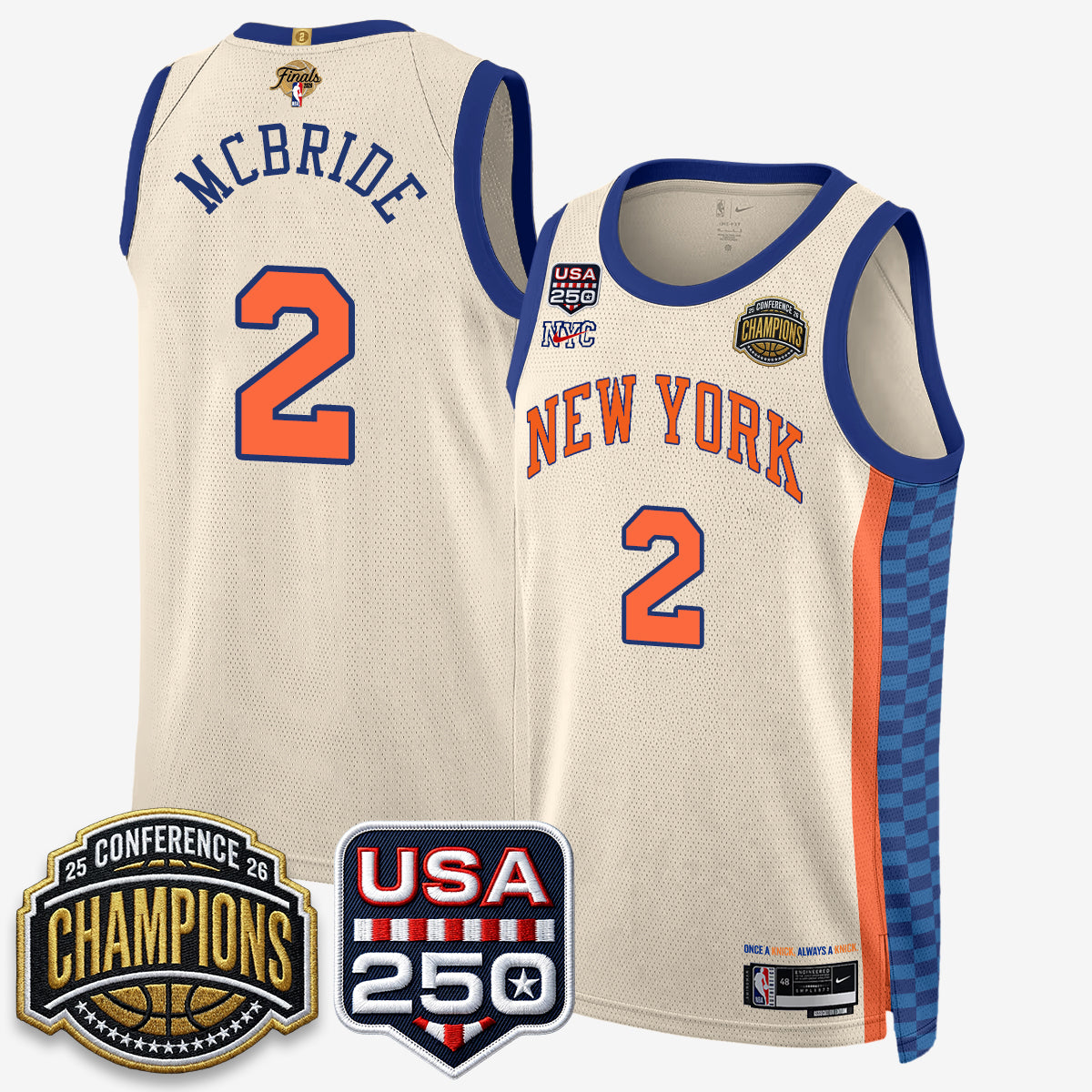 NYK 2026 NBA Eastern Conference Champions City Edition Jersey V2- Stitched product image 43, provided for visual reference