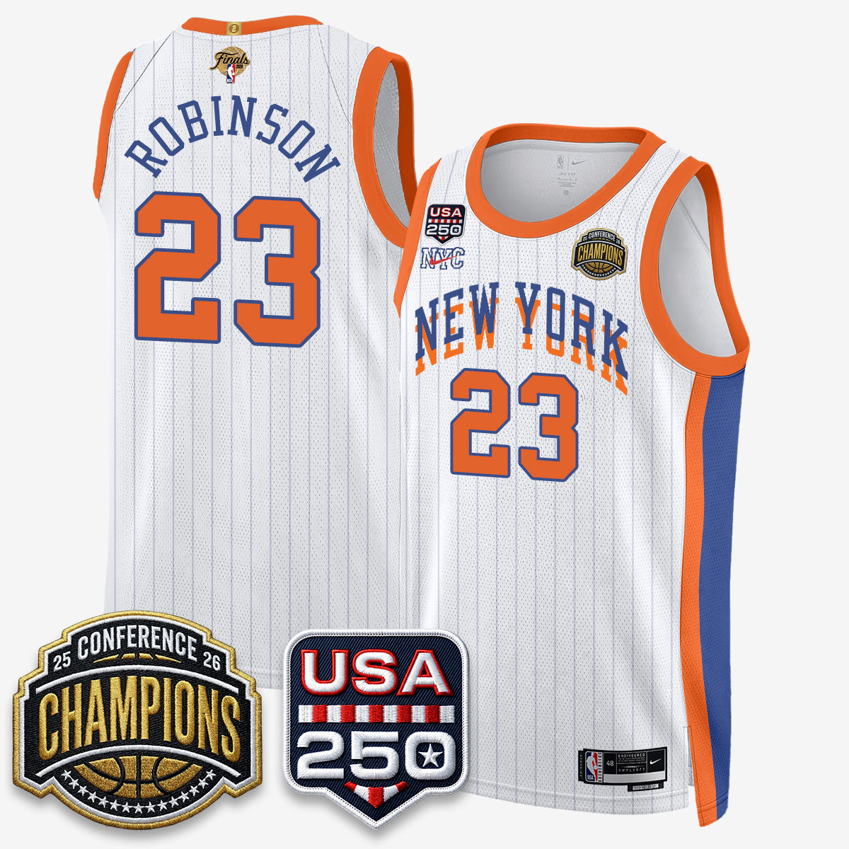 NYK 2026 NBA Eastern Conference Champions City Edition Jersey V2- Stitched product image 12, provided for visual reference